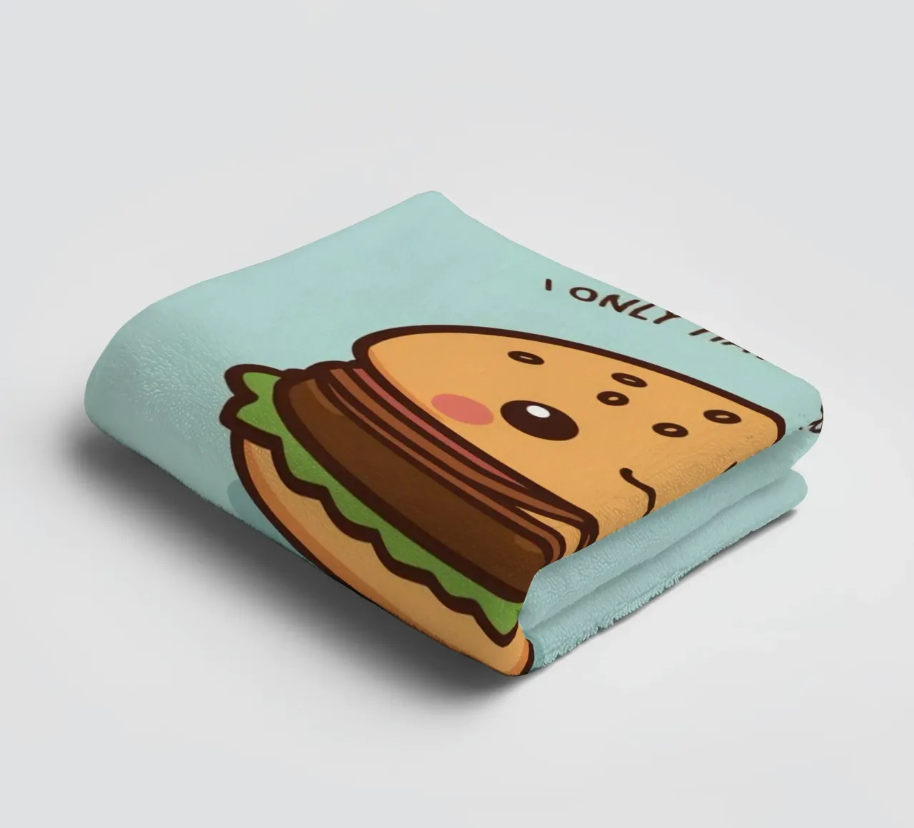 Simpatico hamburger felice con sovrapposizione divertente asciugamano da bagno da DesignDoodle