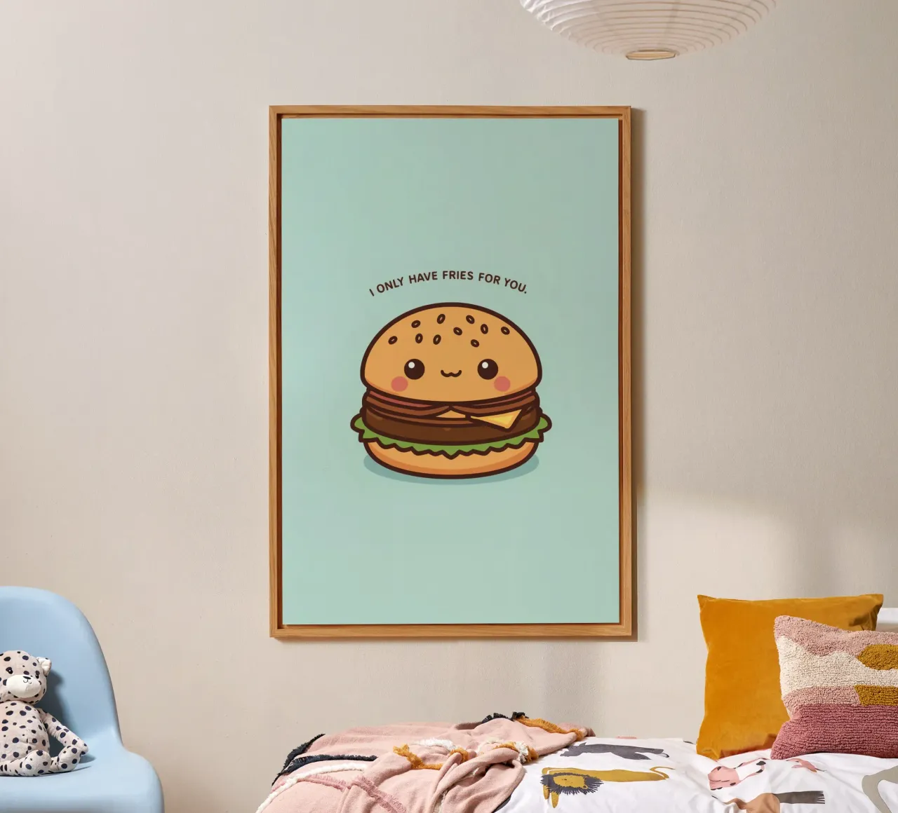 Simpatico hamburger felice con sovrapposizione divertente alluminio dibond da DesignDoodle