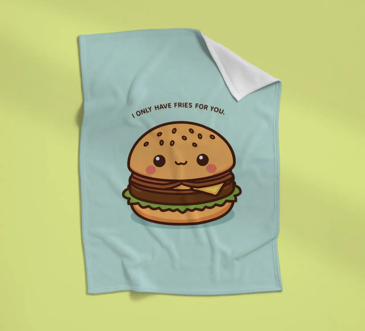 Simpatico hamburger felice con sovrapposizione divertente coperta in pile da DesignDoodle