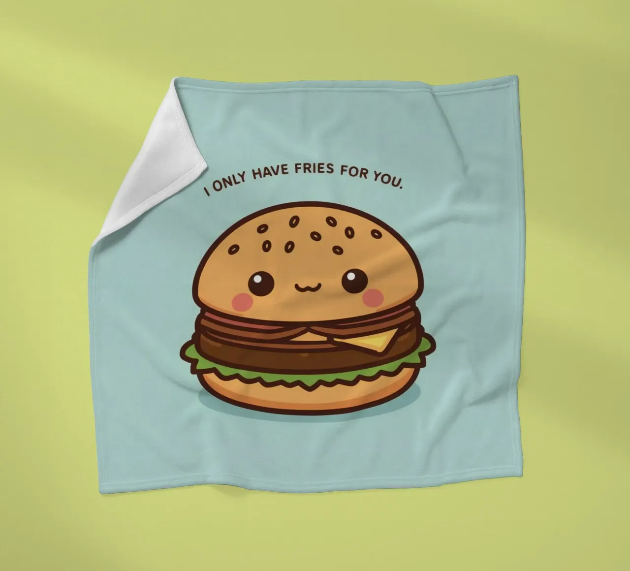 Simpatico hamburger felice con sovrapposizione divertente coperta in pile da DesignDoodle