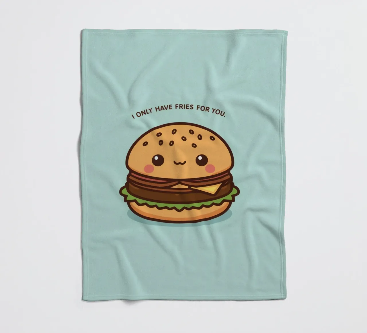Simpatico hamburger felice con sovrapposizione divertente coperta in pile da DesignDoodle