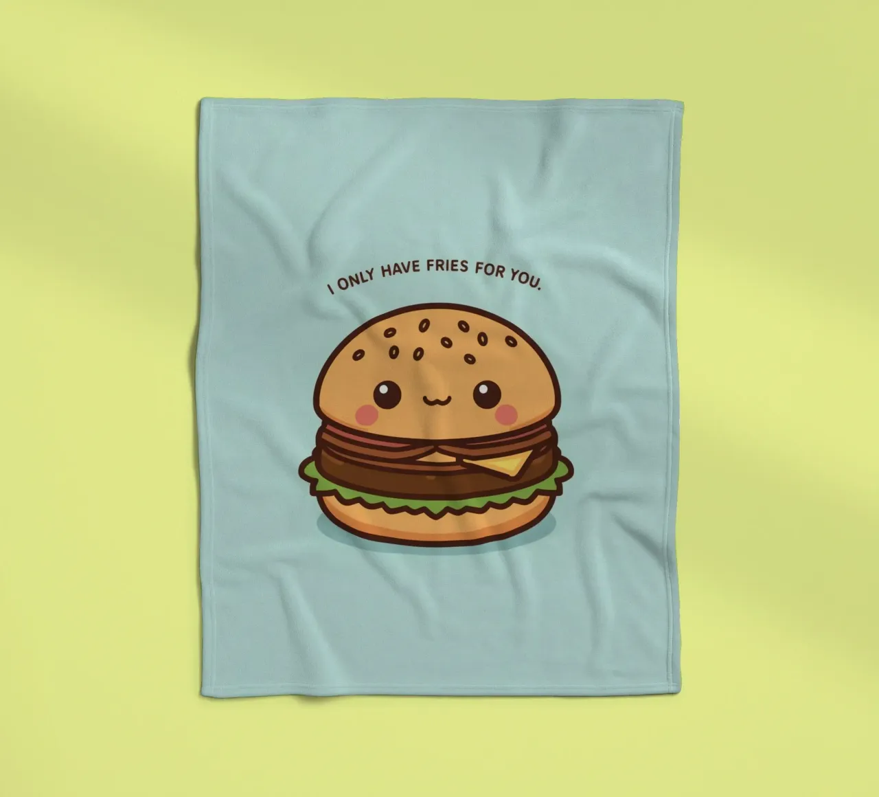 Simpatico hamburger felice con sovrapposizione divertente coperta in pile da DesignDoodle