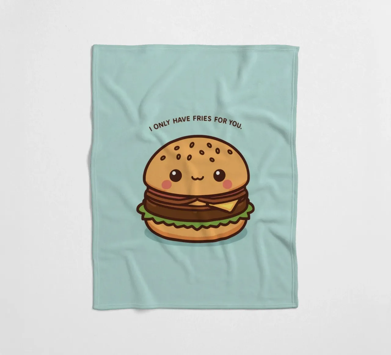 Simpatico hamburger felice con sovrapposizione divertente coperta in pile da DesignDoodle