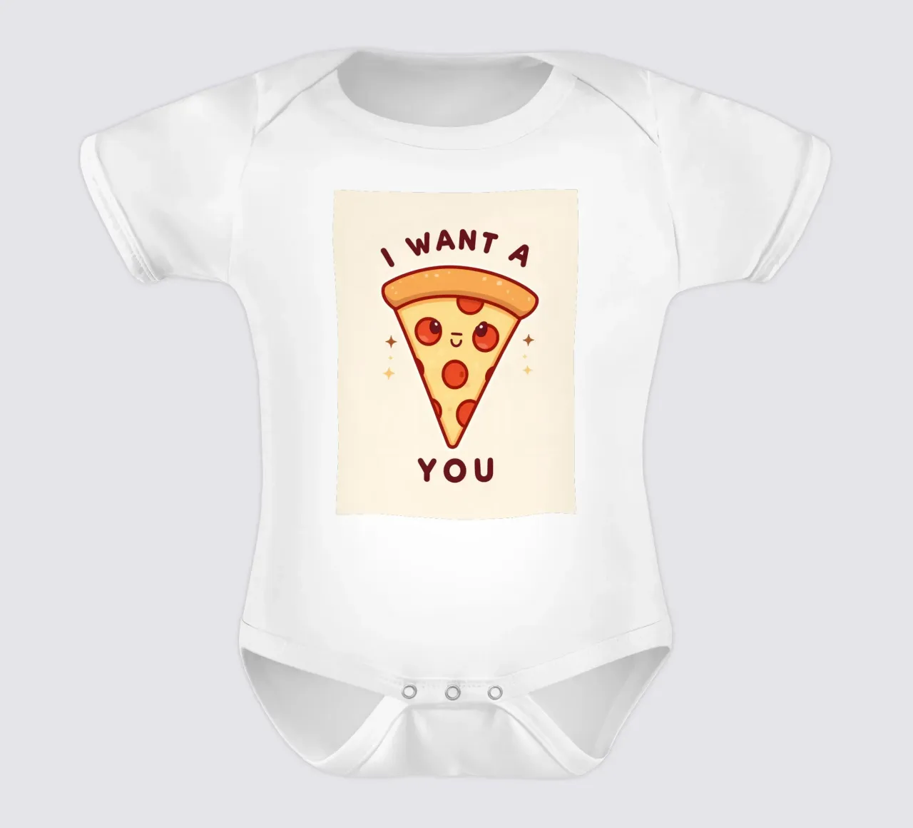 "Voglio una pizza per te" body neonato maniche corte da DesignDoodle