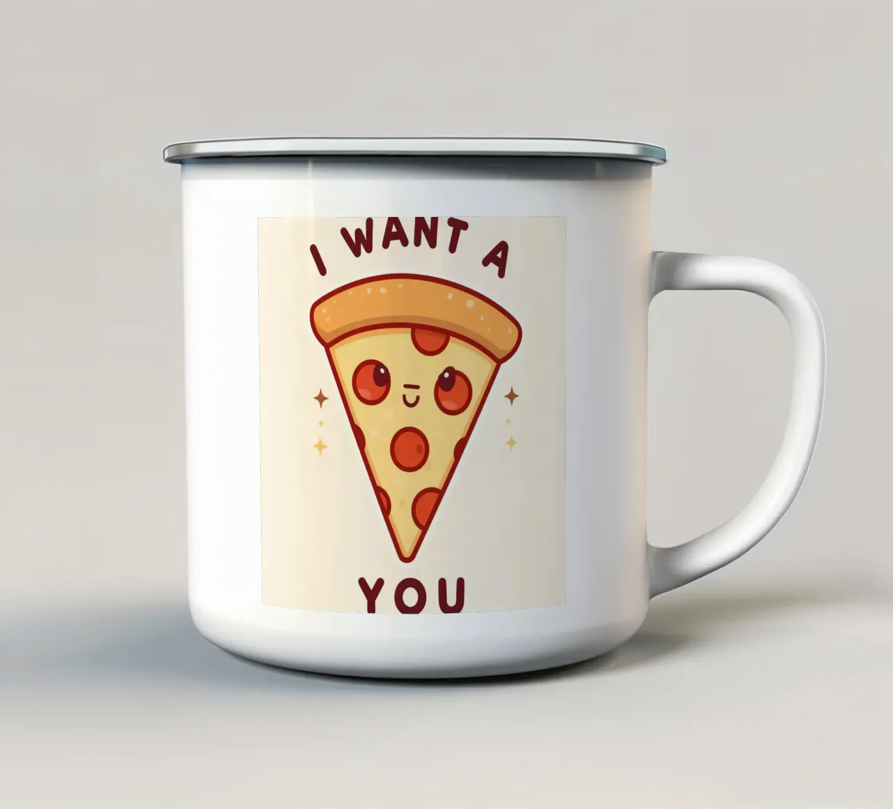 "Voglio una pizza per te" tazza in smalto da DesignDoodle