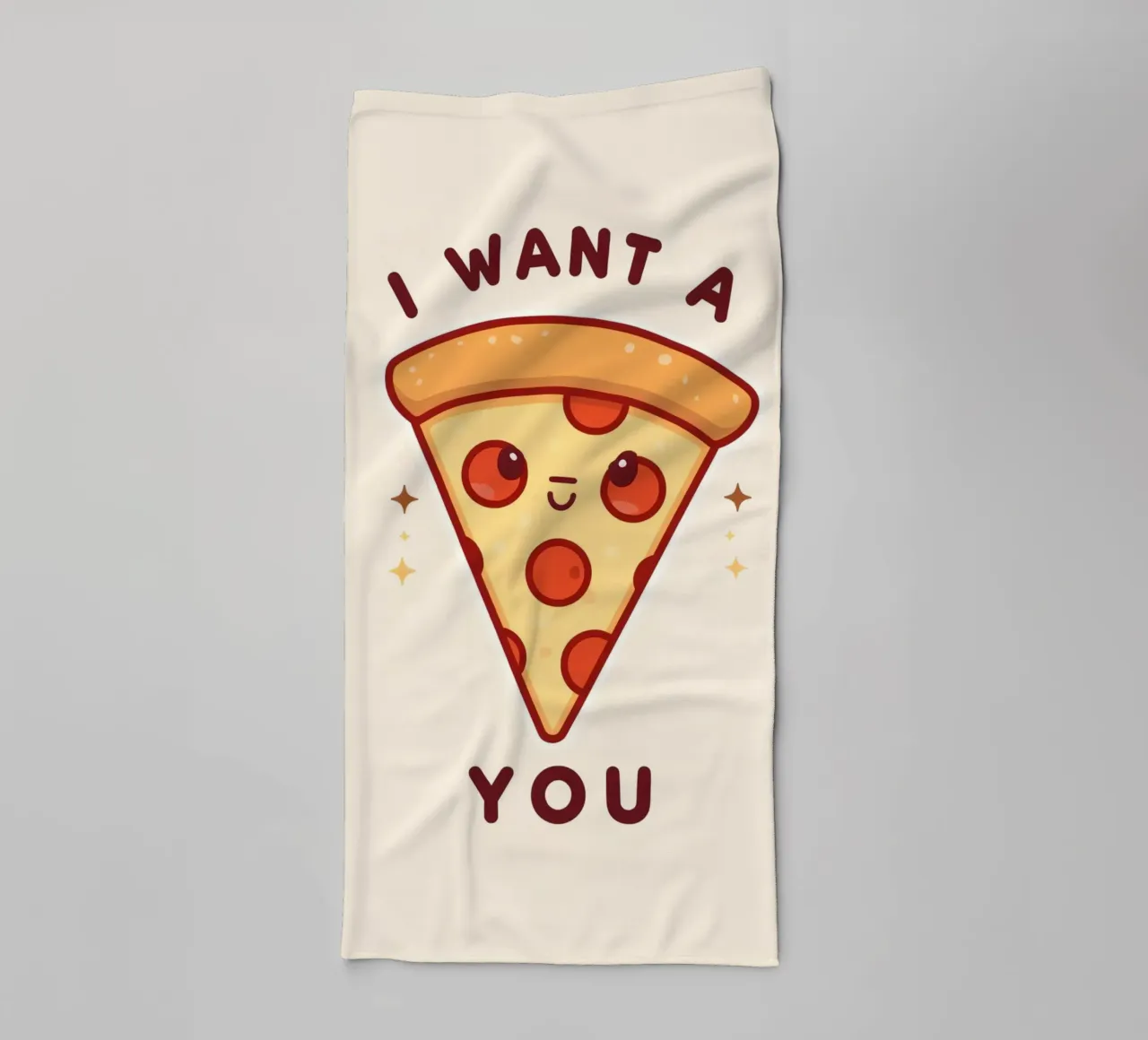 "Voglio una pizza per te" asciugamano da bagno da DesignDoodle