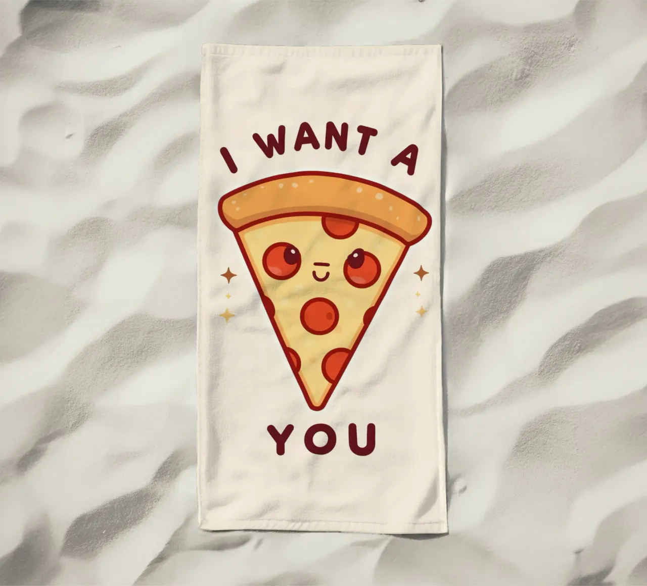 "Voglio una pizza per te" telo mare da DesignDoodle