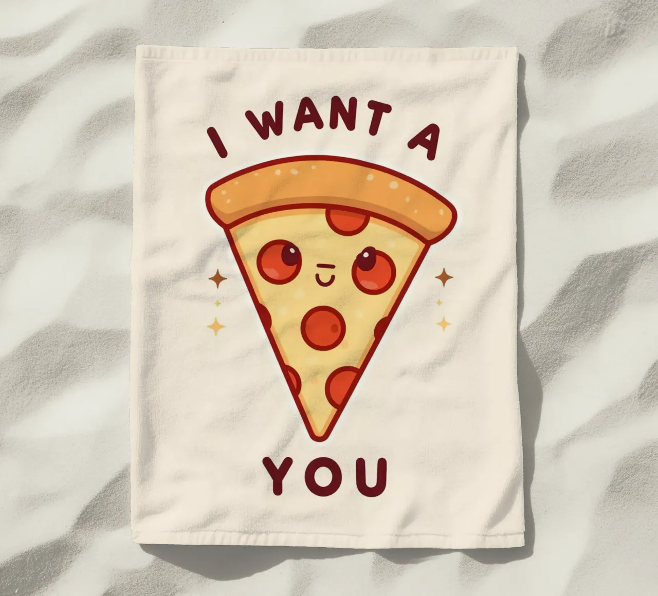 "Voglio una pizza per te" telo mare da DesignDoodle
