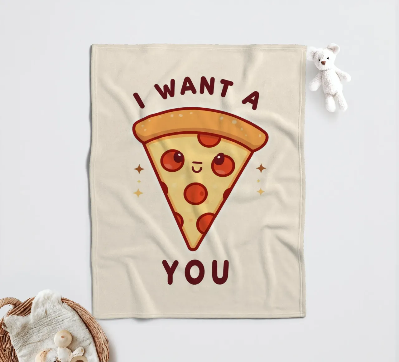 "Voglio una pizza per te" coperta in pile da DesignDoodle