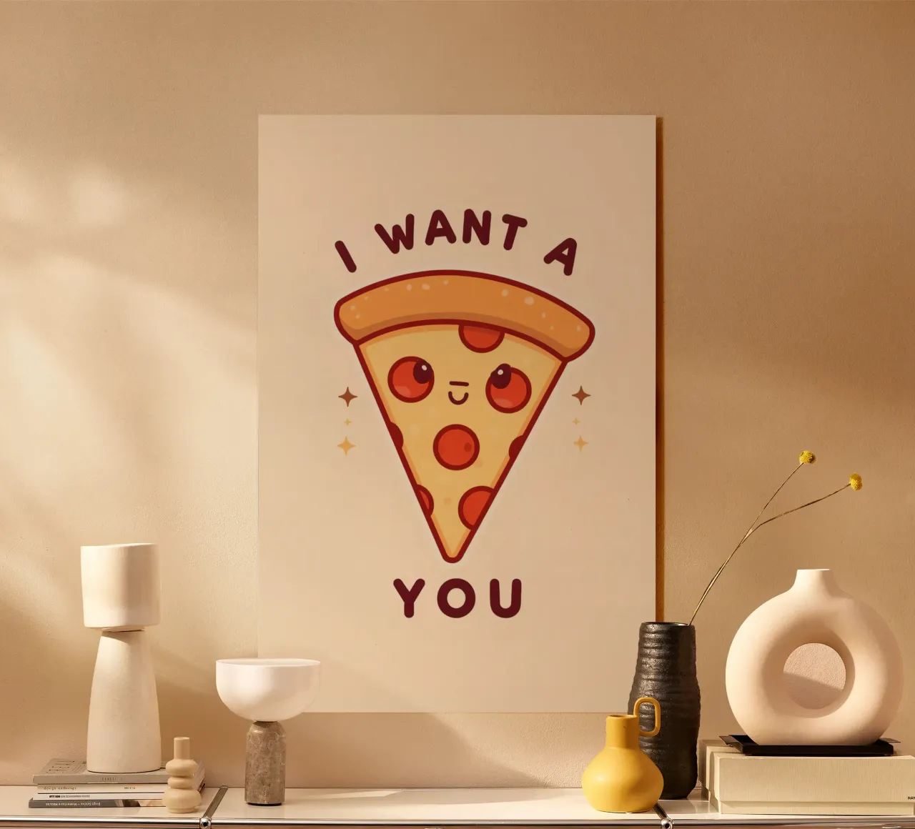 "Quiero una pizza para ti" metacrilato de DesignDoodle