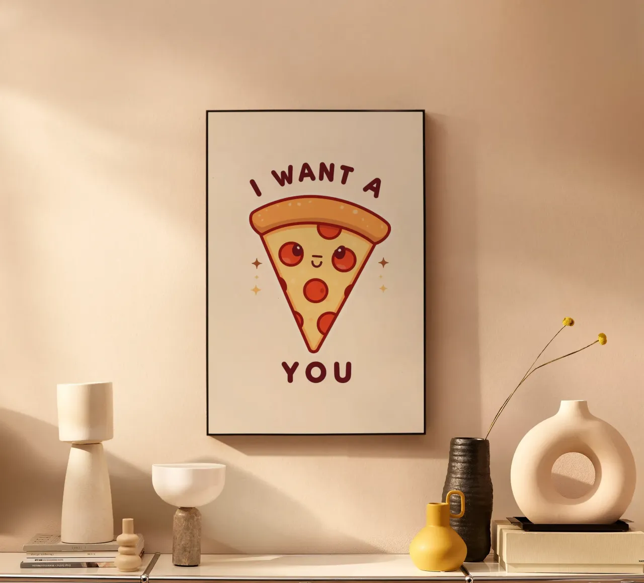 "Voglio una pizza per te" alluminio dibond da DesignDoodle
