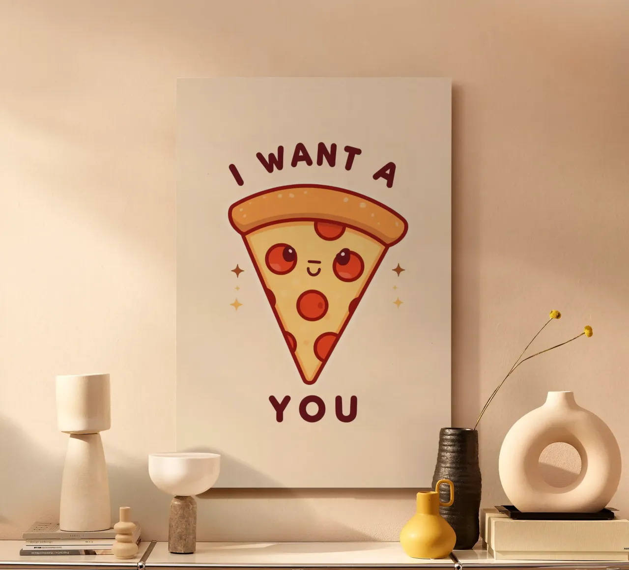 "Voglio una pizza per te" alluminio dibond da DesignDoodle
