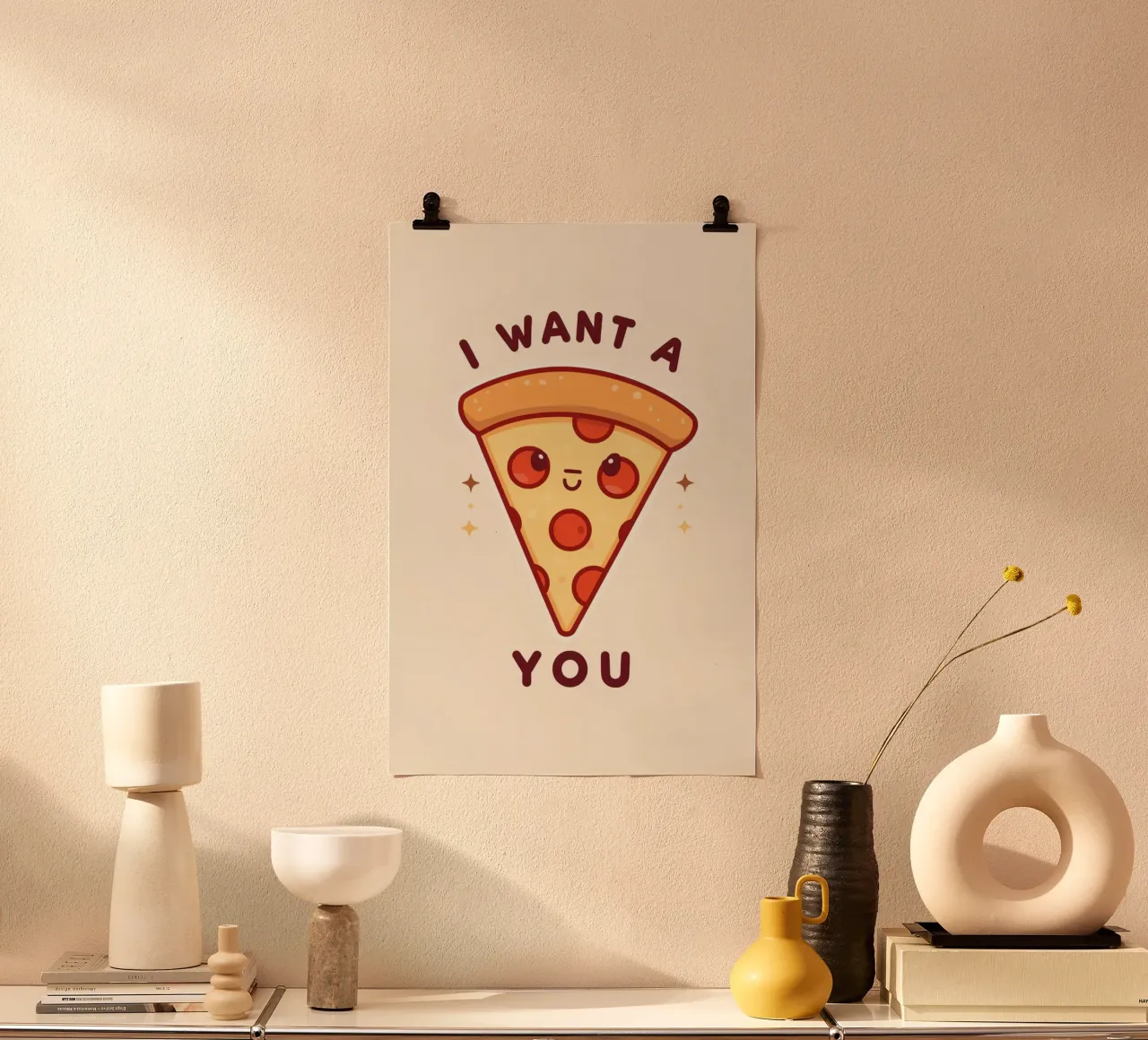 "Voglio una pizza per te" carta hahnemühle da DesignDoodle