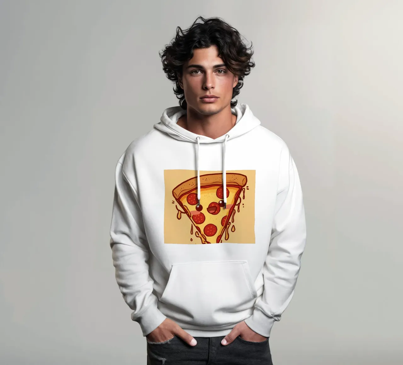 "Powered by Pepperoni" felpa con cappuccio da DesignDoodle