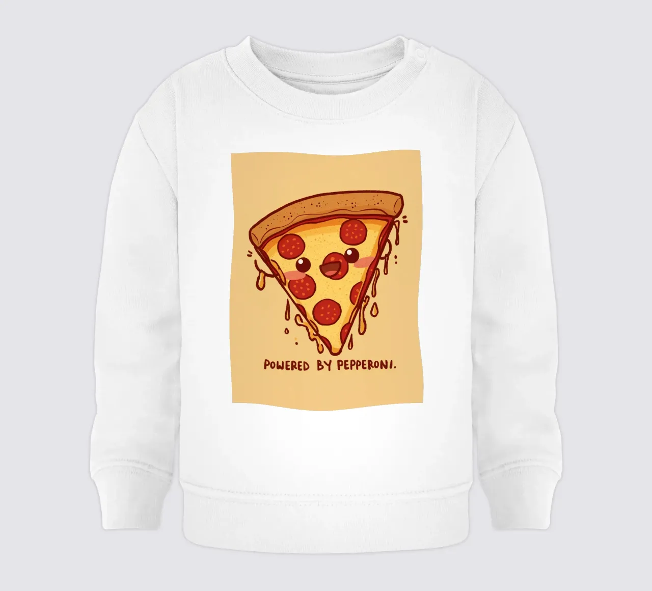 "Powered by Pepperoni" felpa neonato da DesignDoodle