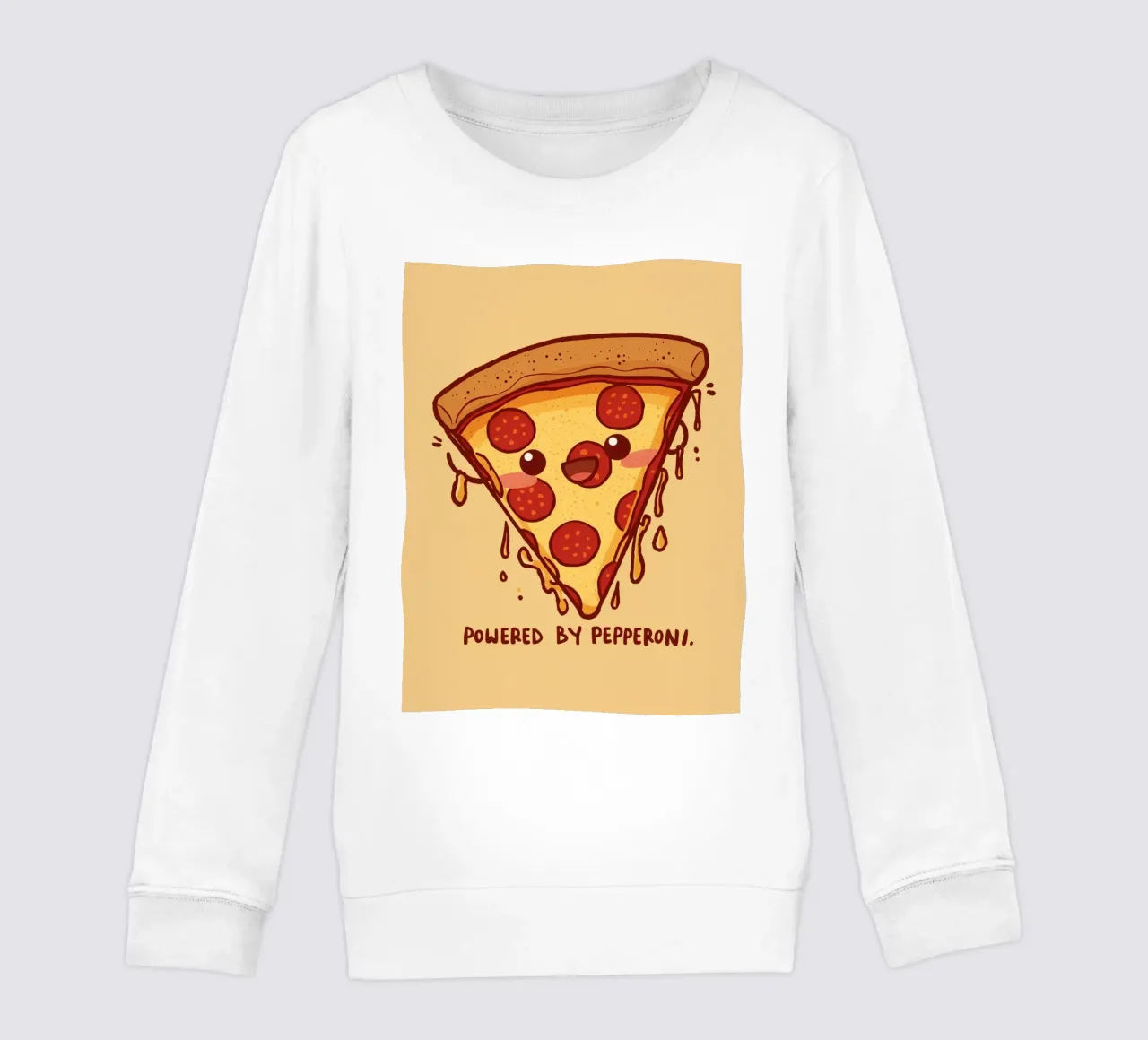 "Powered by Pepperoni" felpa bambino da DesignDoodle