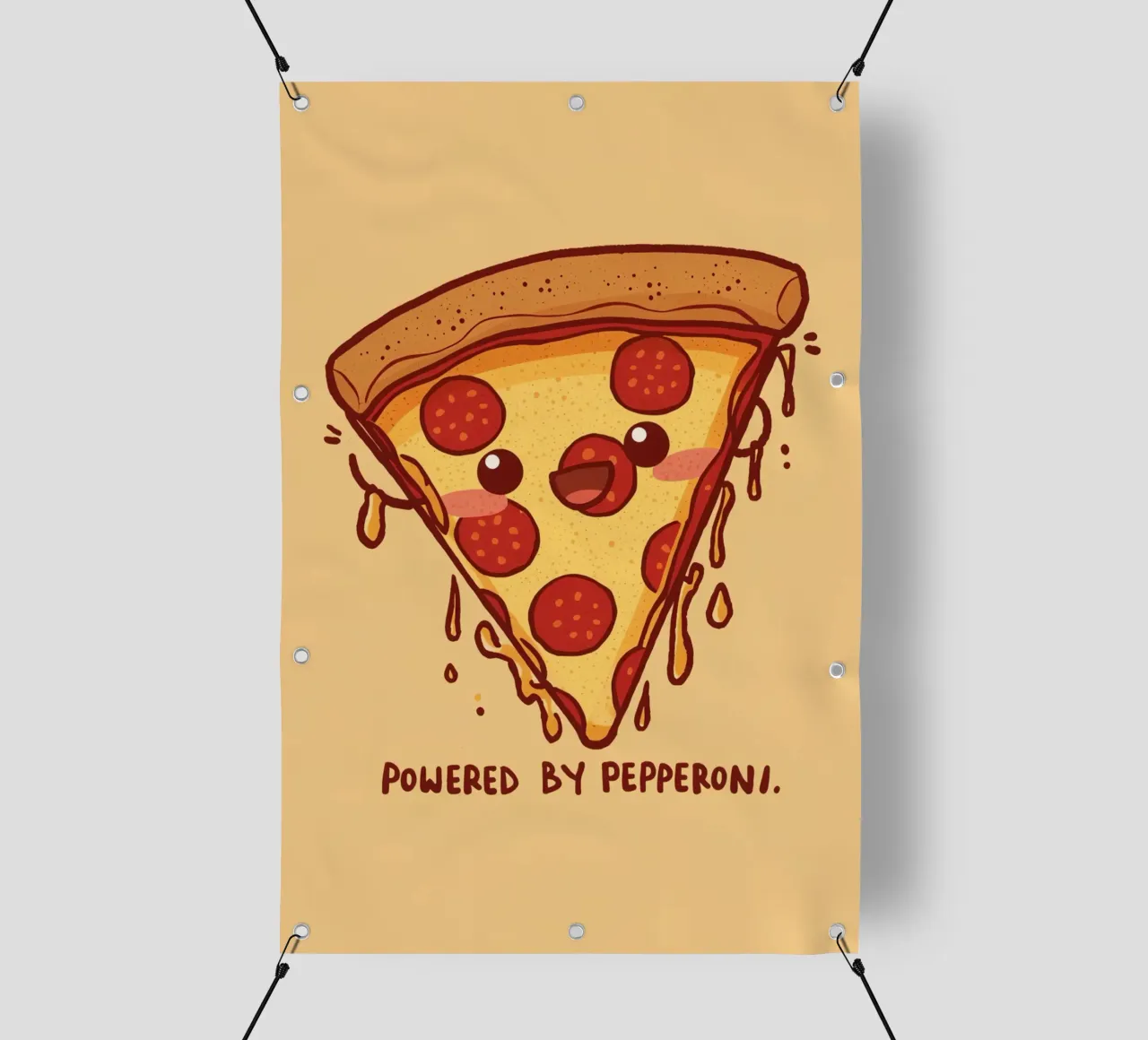 "Powered by Pepperoni" telo in pvc da DesignDoodle
