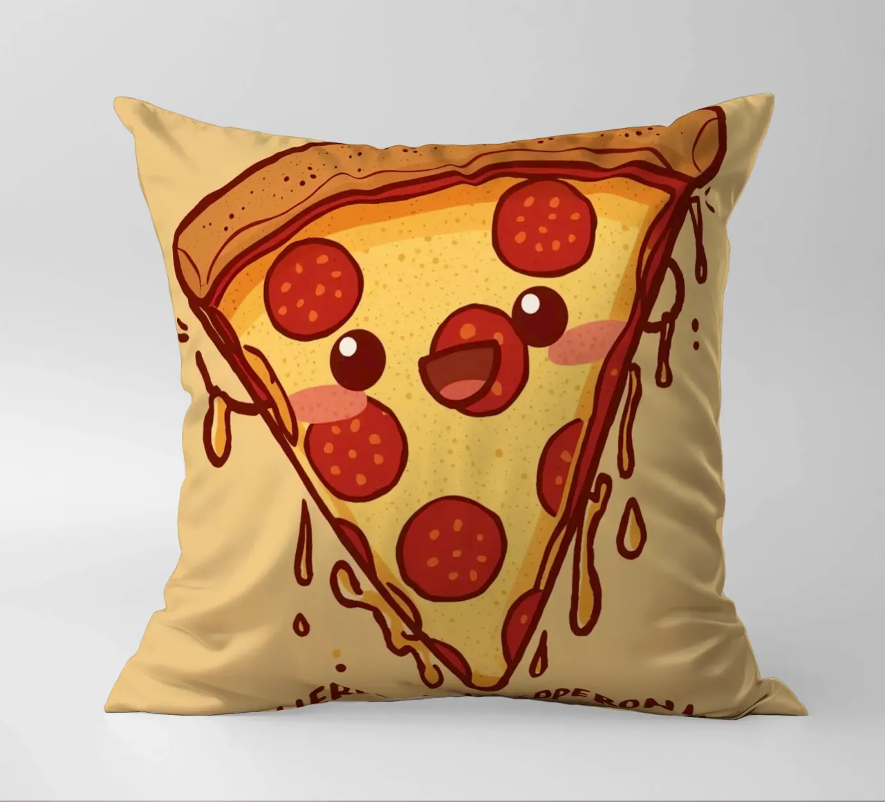 "Powered by Pepperoni" cuscino da DesignDoodle