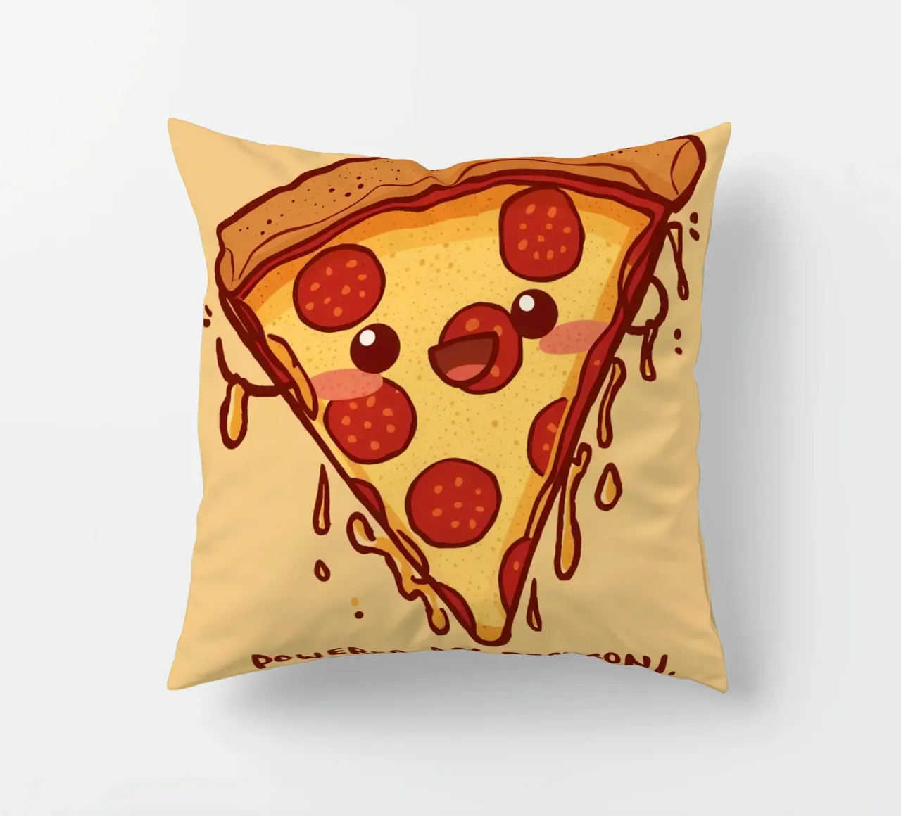 "Powered by Pepperoni" cuscino da DesignDoodle