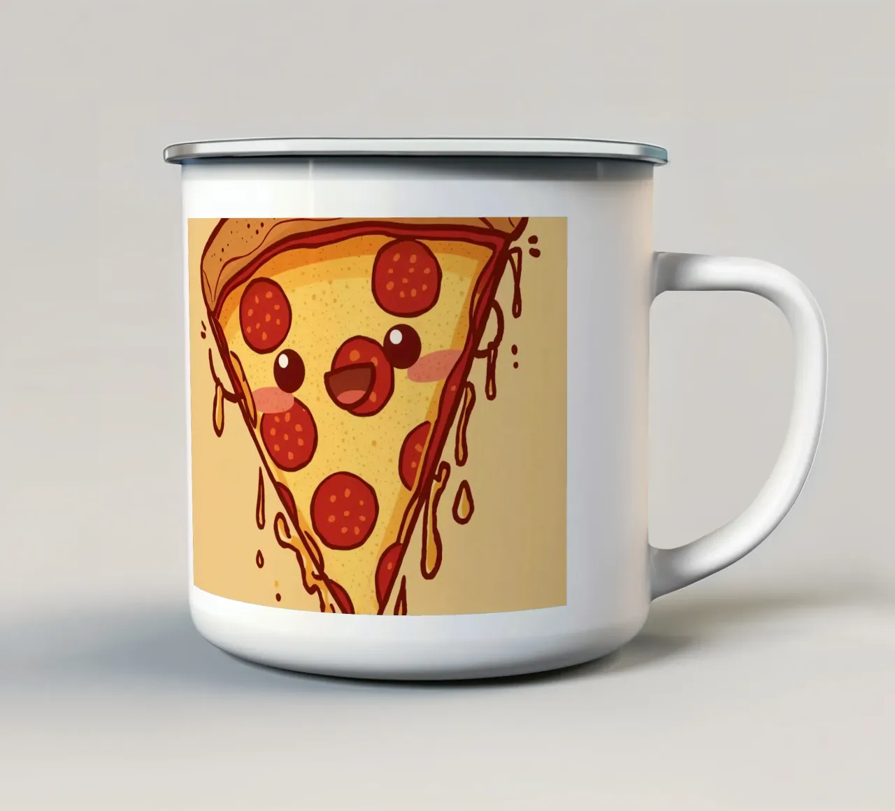 "Powered by Pepperoni" tazza in smalto da DesignDoodle
