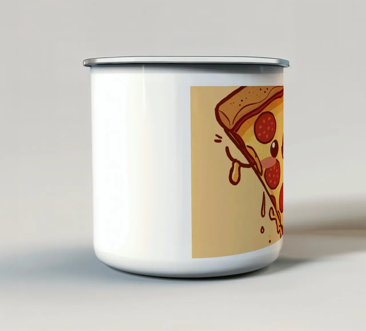 "Powered by Pepperoni" tazza in smalto da DesignDoodle
