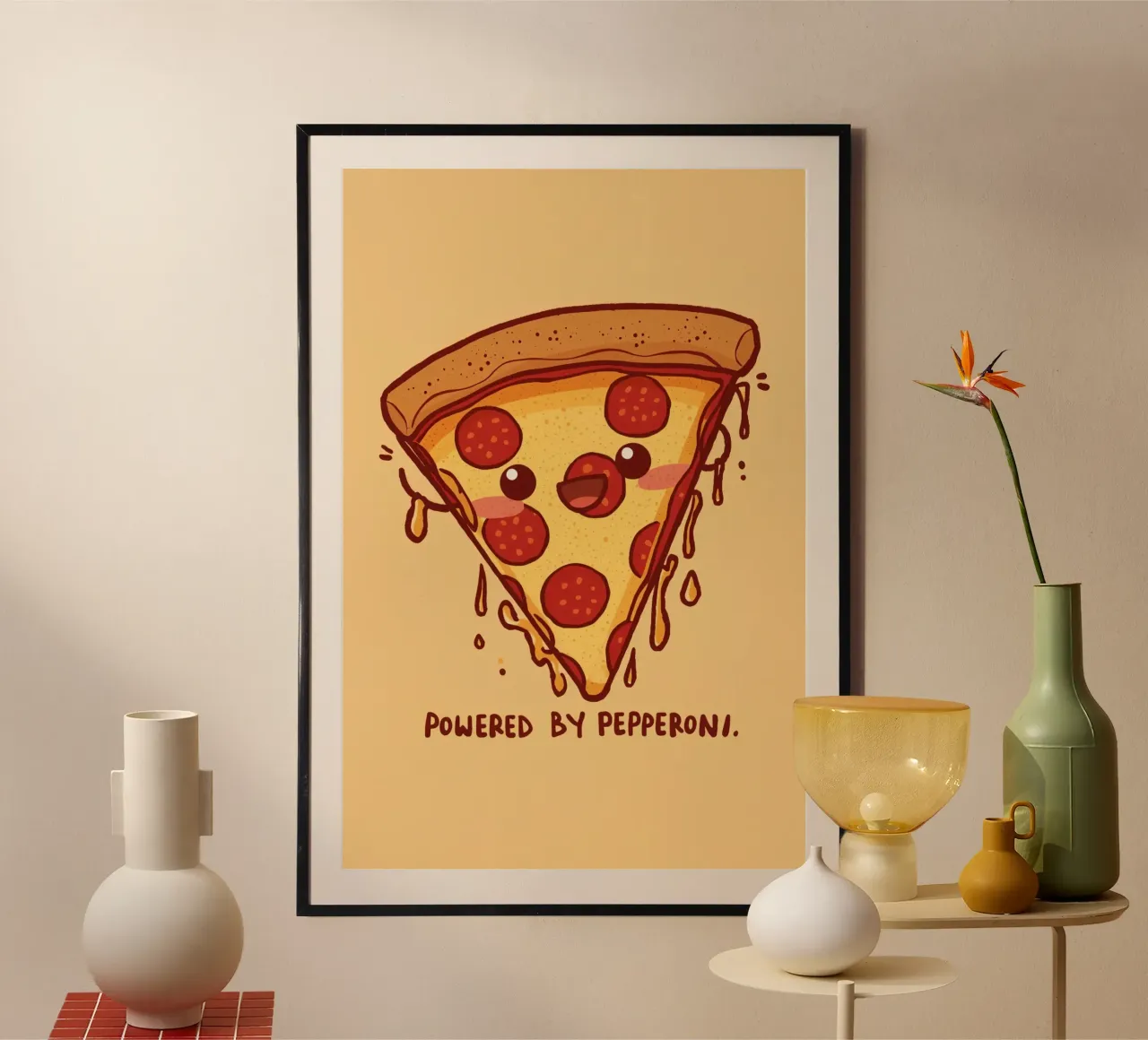 "Powered by Pepperoni" poster da DesignDoodle