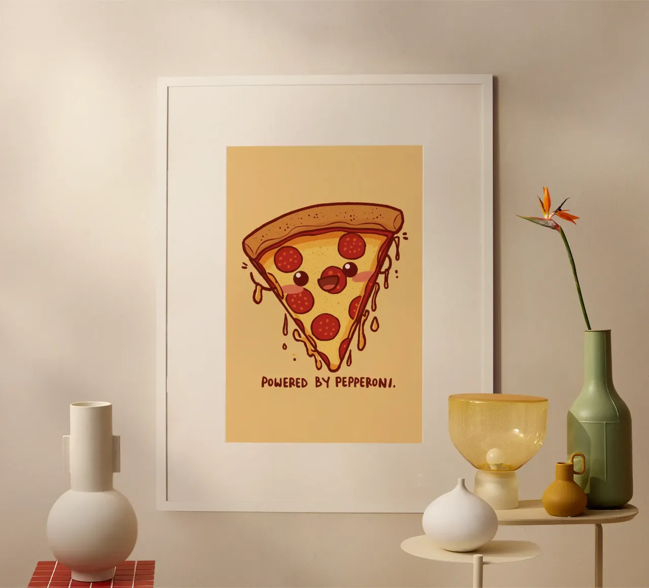 "Powered by Pepperoni" poster da DesignDoodle