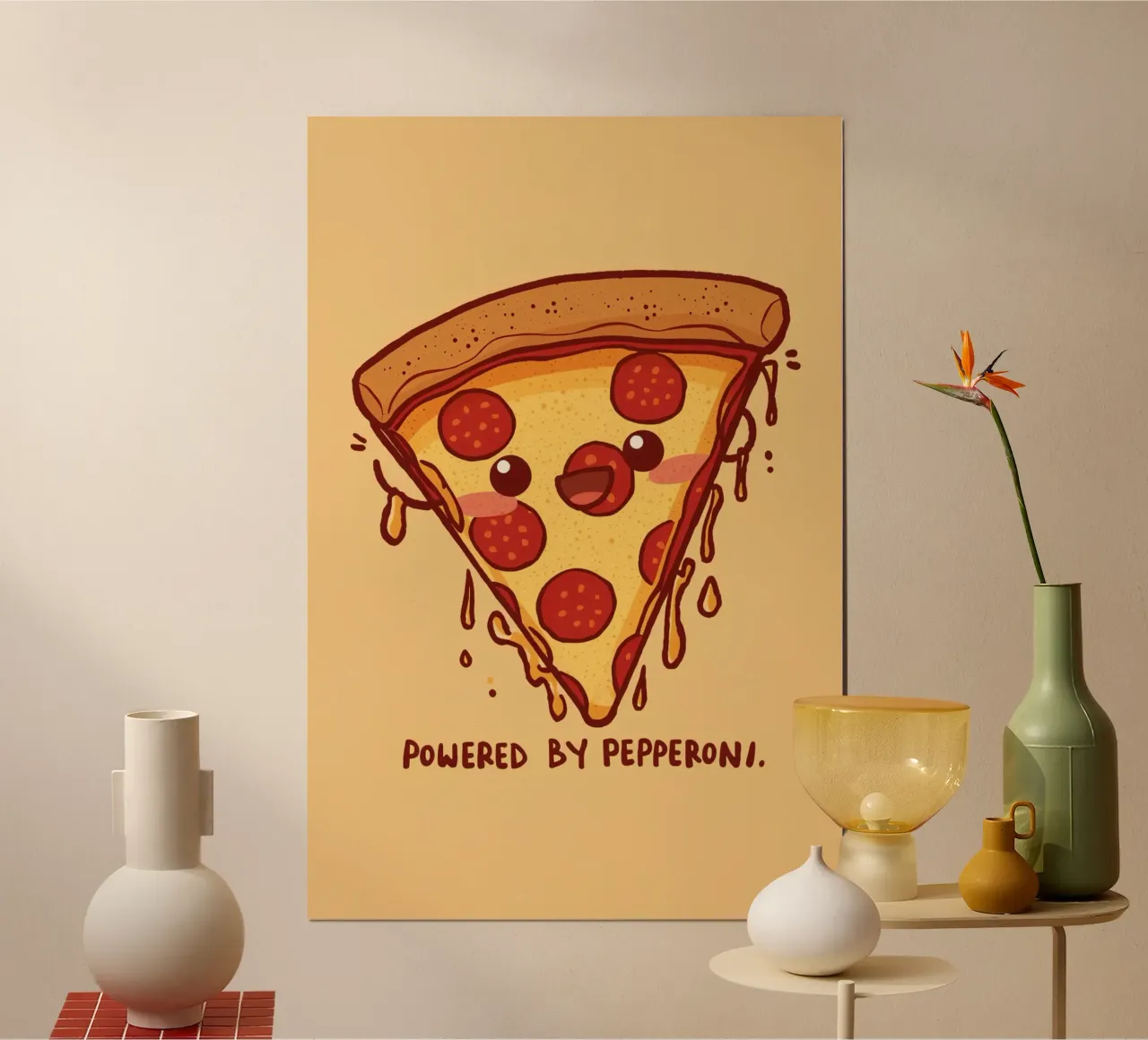 "Powered by Pepperoni" poster da DesignDoodle