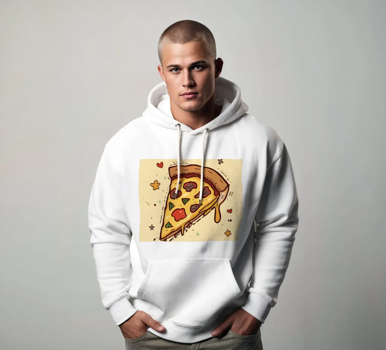 Trancio di pizza "Amore al primo morso felpa con cappuccio da DesignDoodle