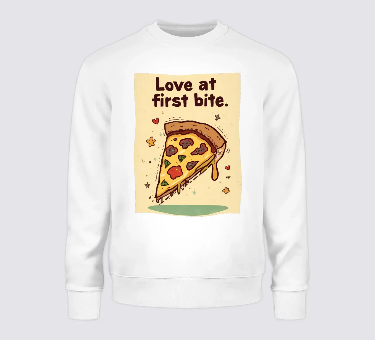 Trancio di pizza "Amore al primo morso felpa da DesignDoodle