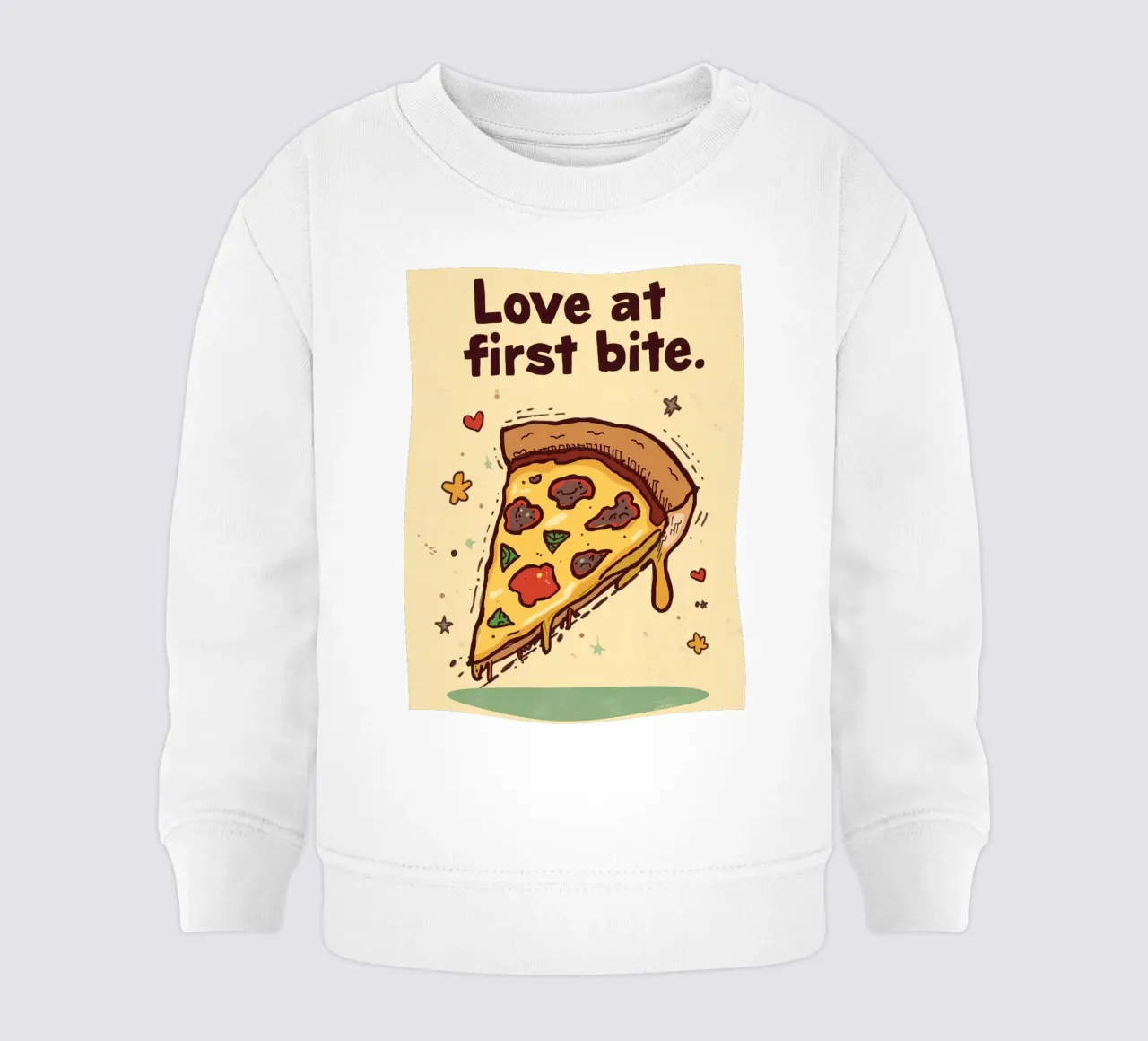 Trancio di pizza "Amore al primo morso felpa neonato da DesignDoodle