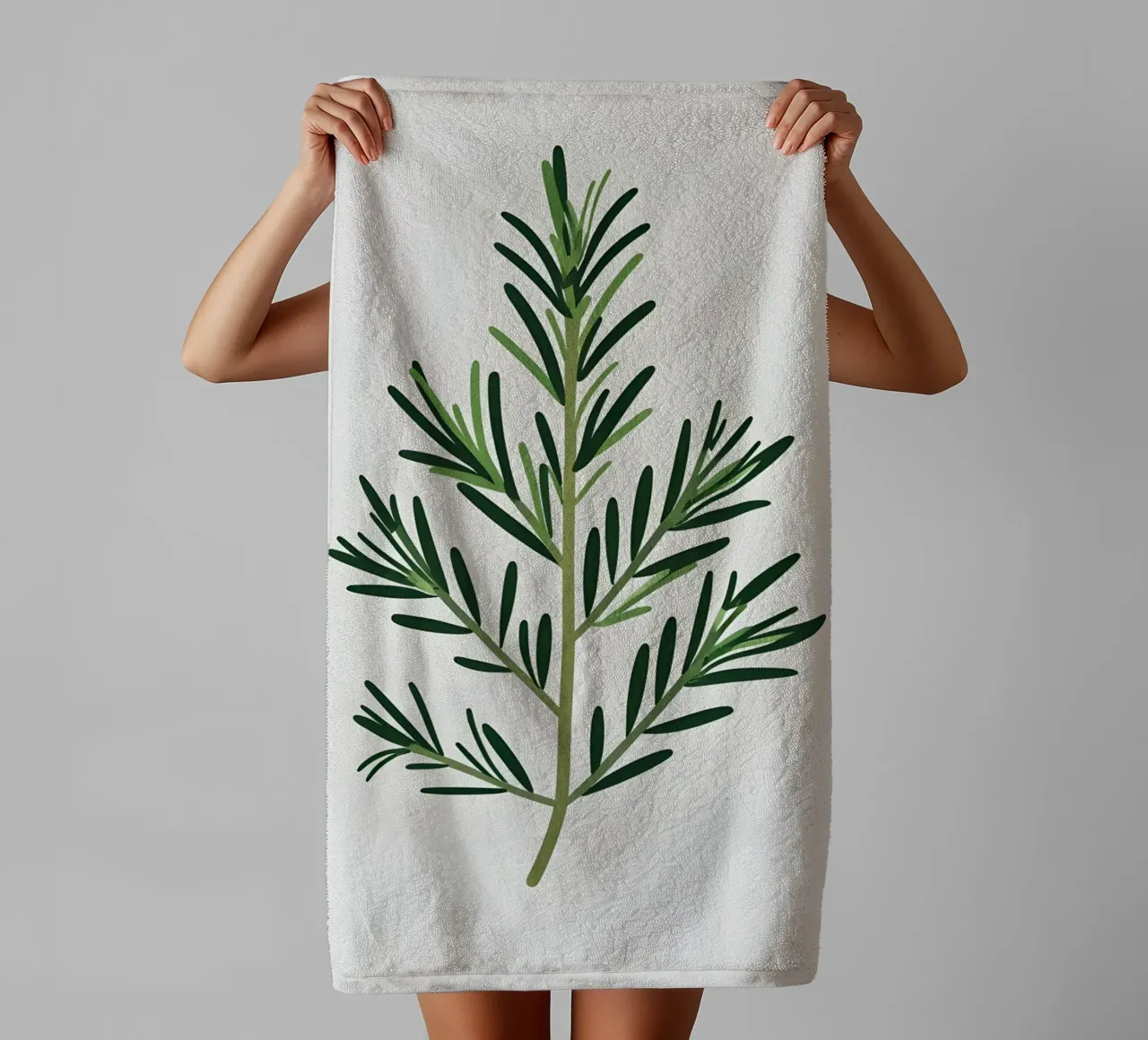 Rosmarin-Zweig Handtuch von Botanical Gallery