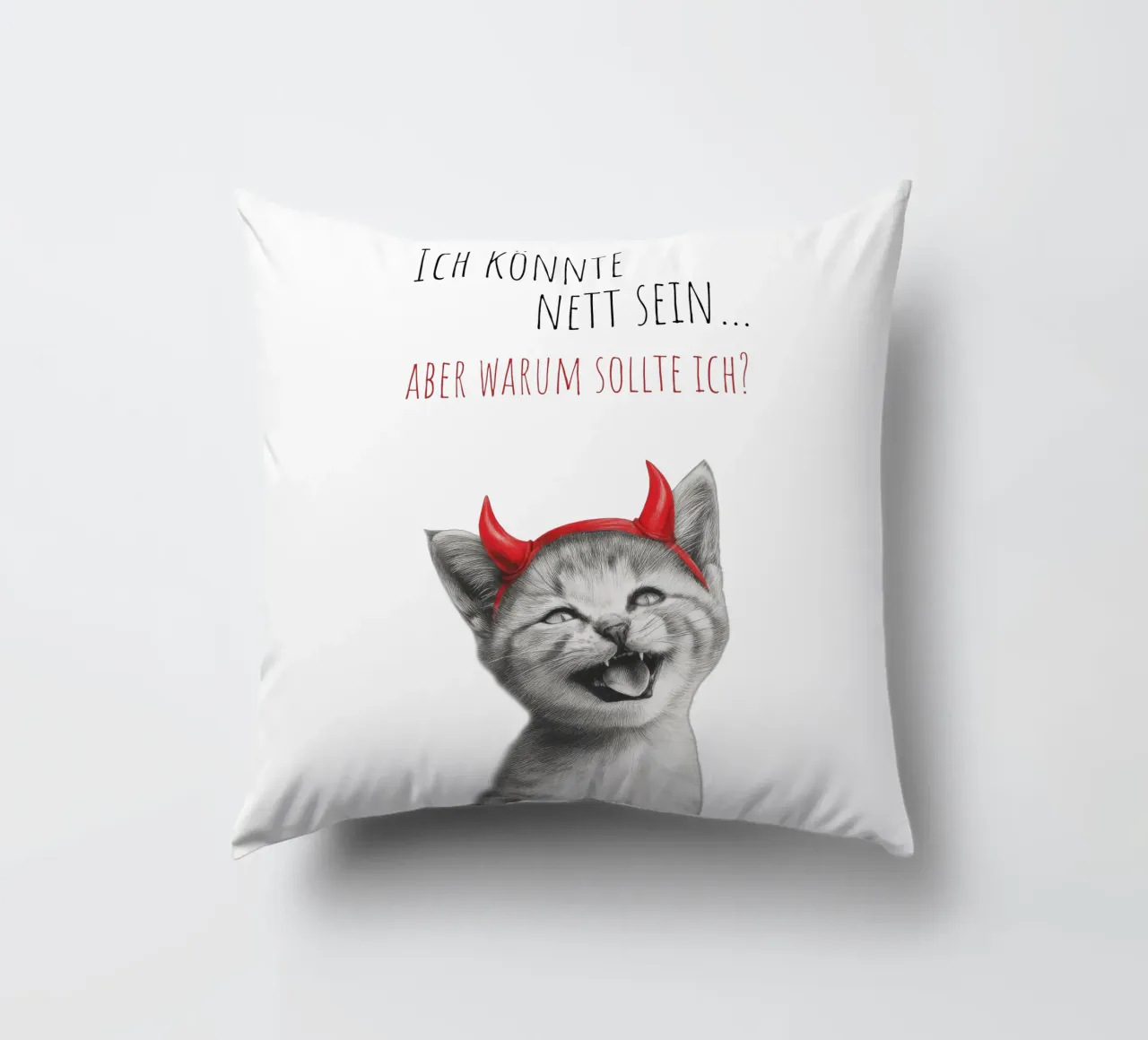 Coole Katze - Kleines Teufelchen cuscino da Melanie Viola
