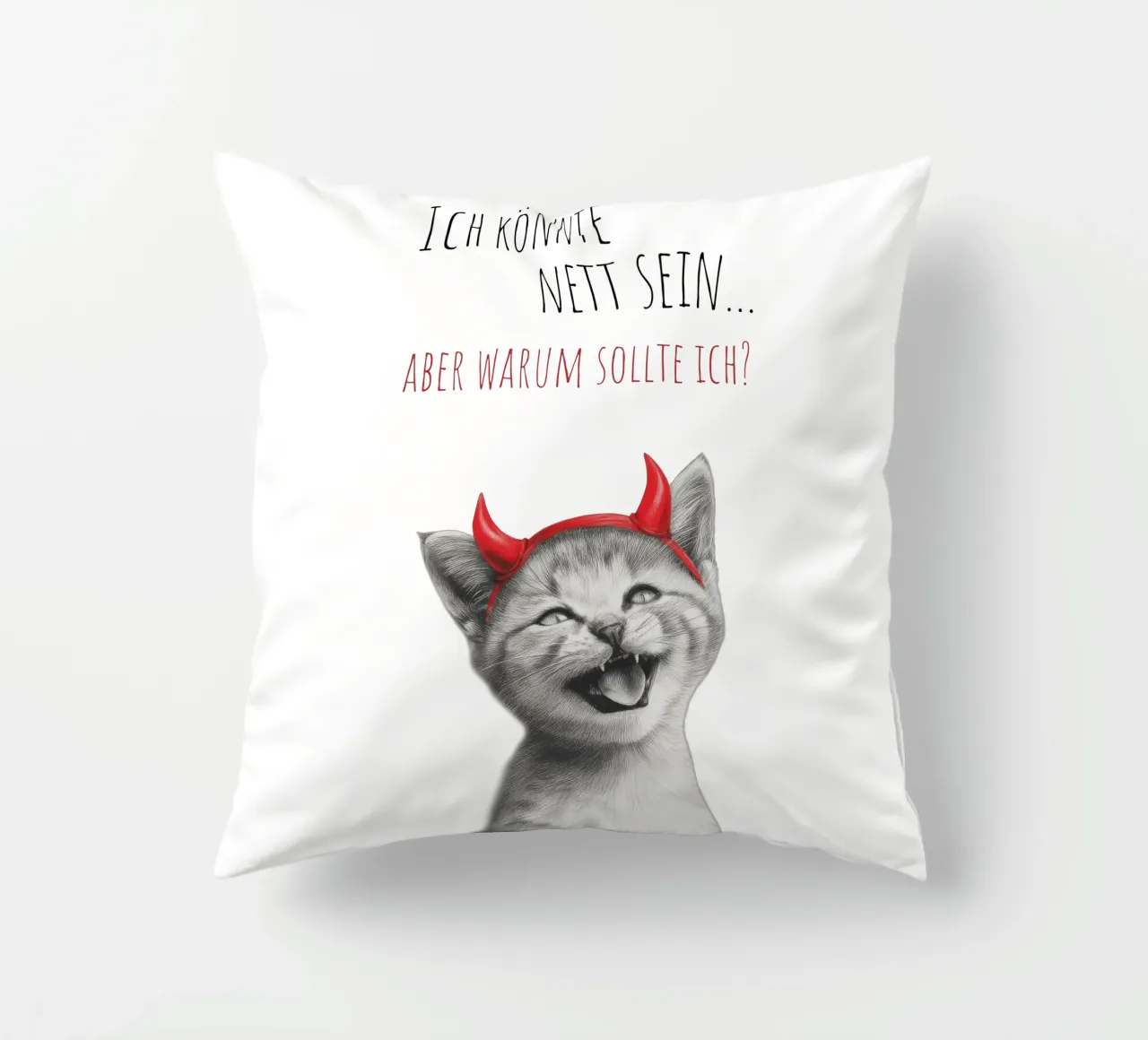 Coole Katze - Kleines Teufelchen cuscino da Melanie Viola