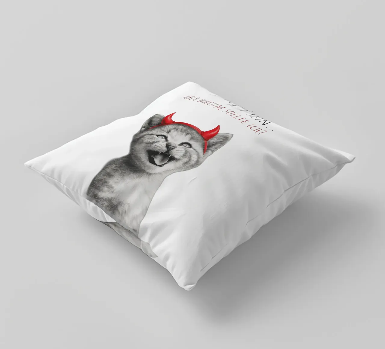 Coole Katze - Kleines Teufelchen cuscino da Melanie Viola