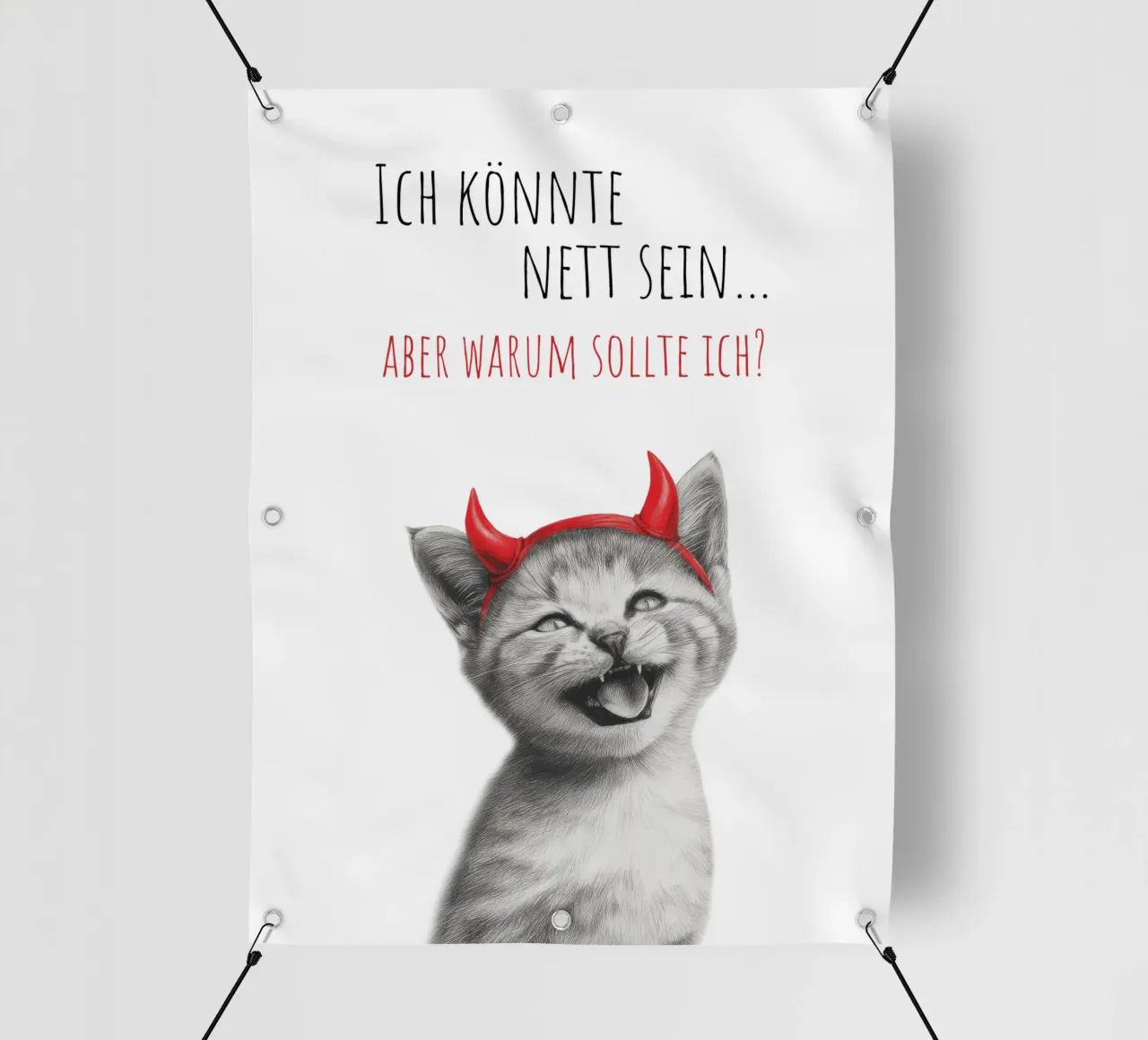 Coole Katze - Kleines Teufelchen telo in pvc da Melanie Viola