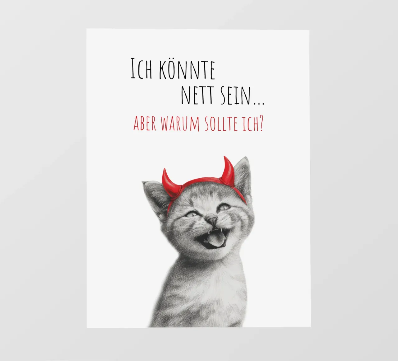 Coole Katze - Kleines Teufelchen telo in pvc da Melanie Viola