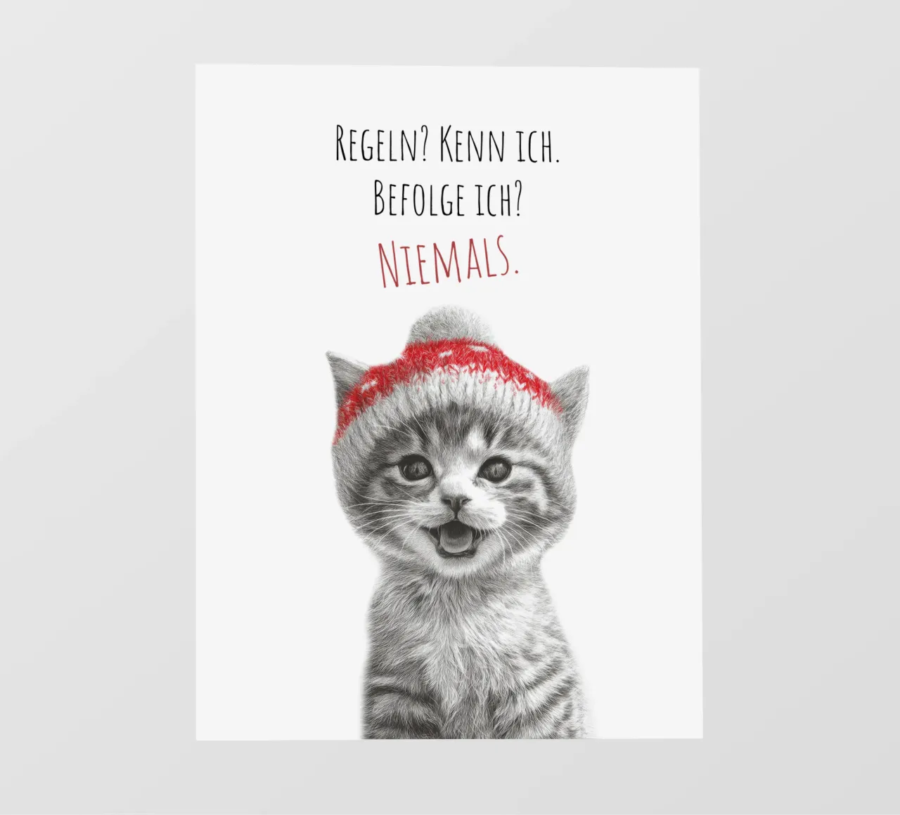 Coole Katze - Frechdachs mit roter Mütze pellicola backlit da Melanie Viola