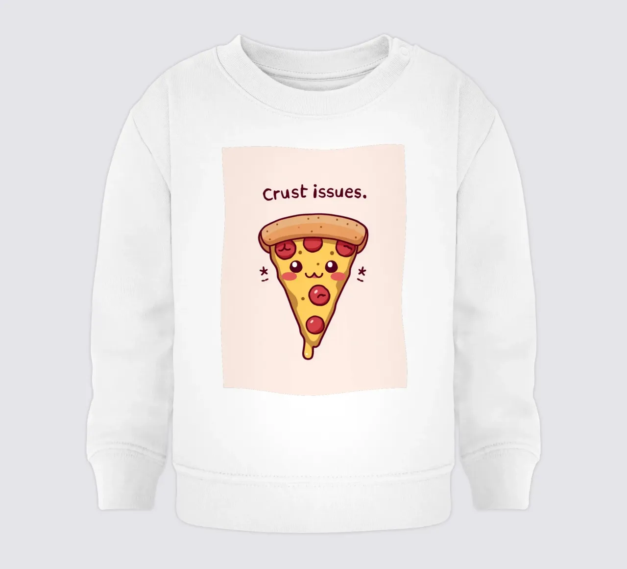 Fetta di pizza carina "Problemi di crosta felpa neonato da DesignDoodle