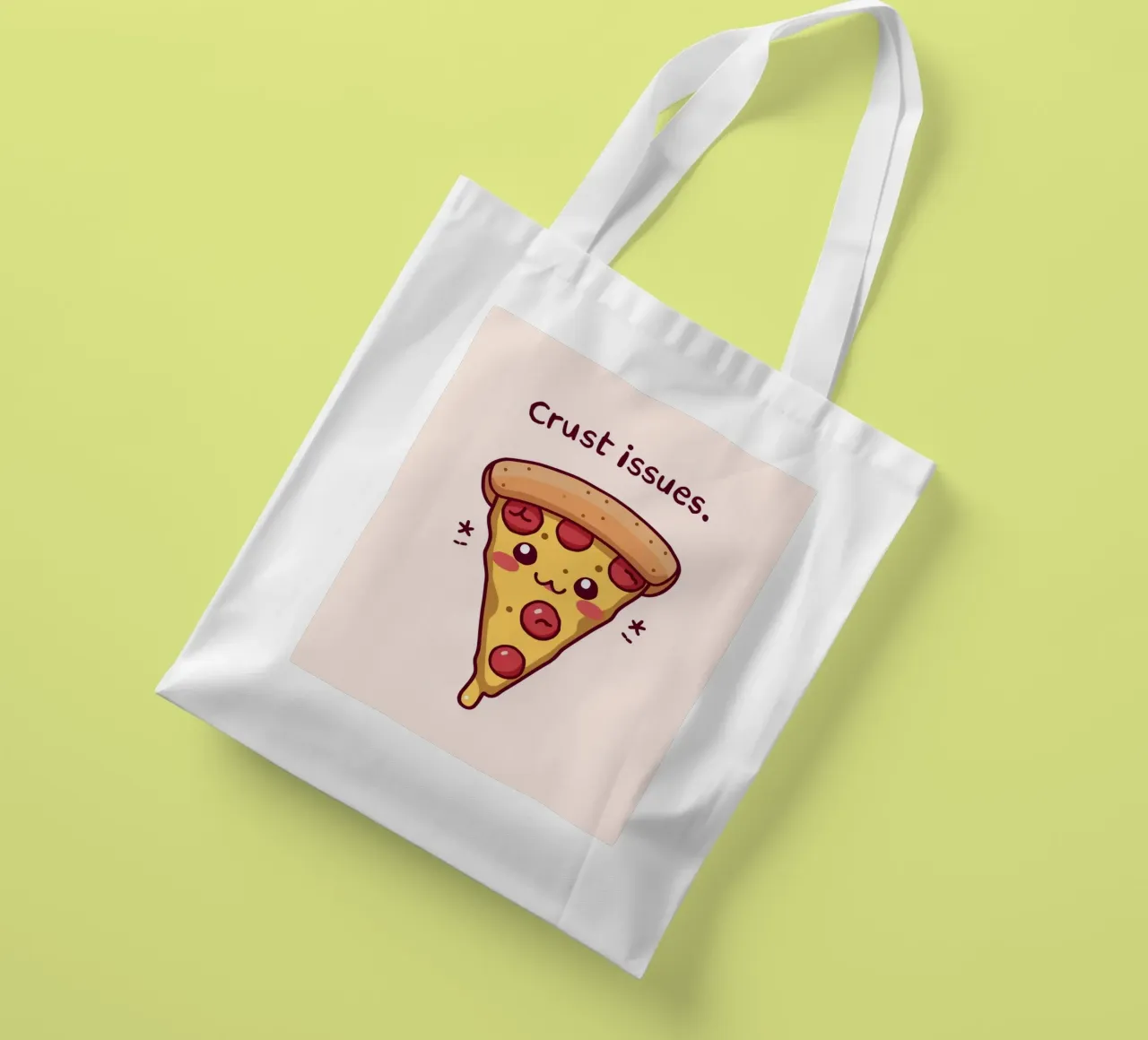 Fetta di pizza carina "Problemi di crosta borsa in juta da DesignDoodle