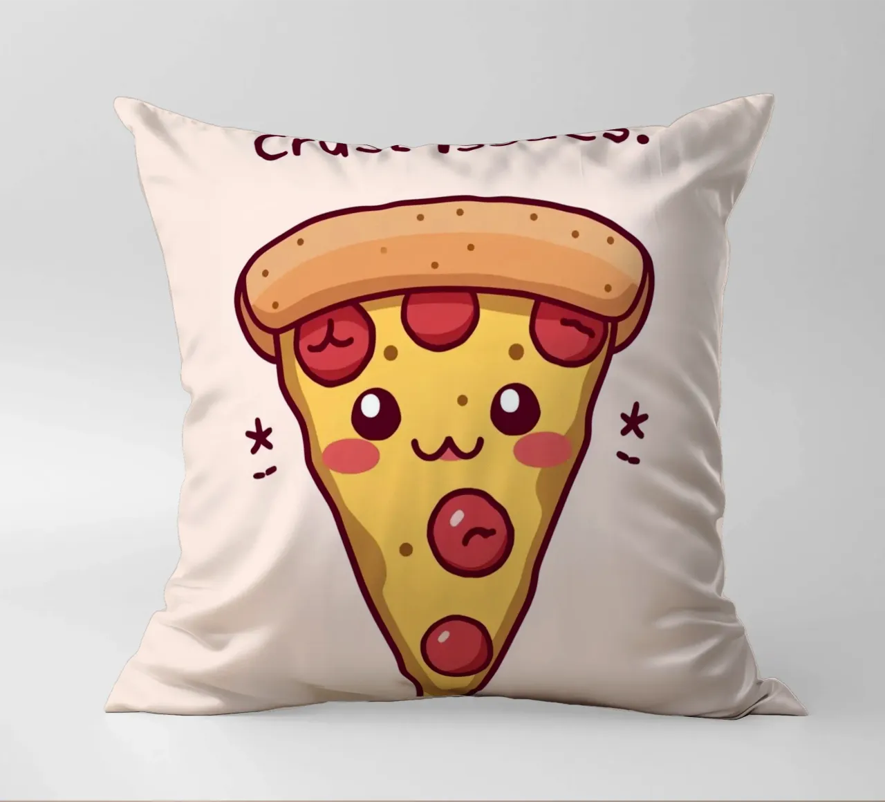Fetta di pizza carina "Problemi di crosta cuscino da DesignDoodle