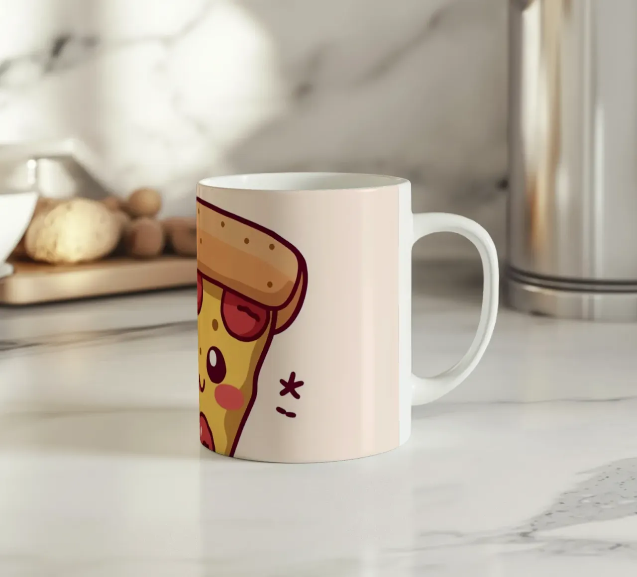 Fetta di pizza carina "Problemi di crosta tazza in ceramica da DesignDoodle