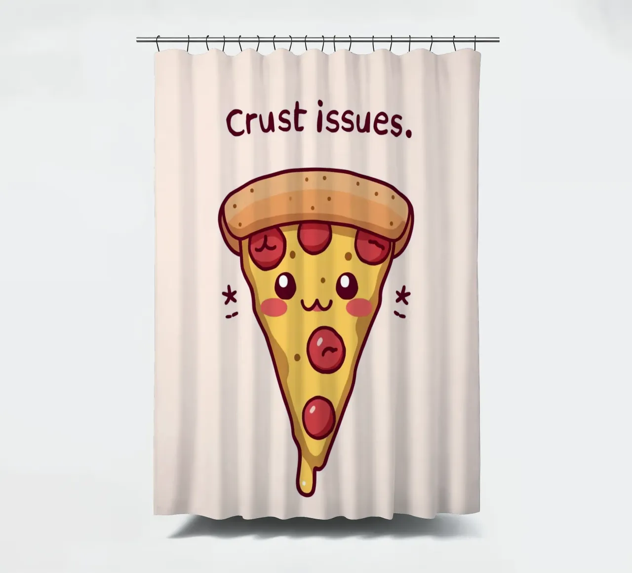 Fetta di pizza carina "Problemi di crosta tenda da doccia da DesignDoodle