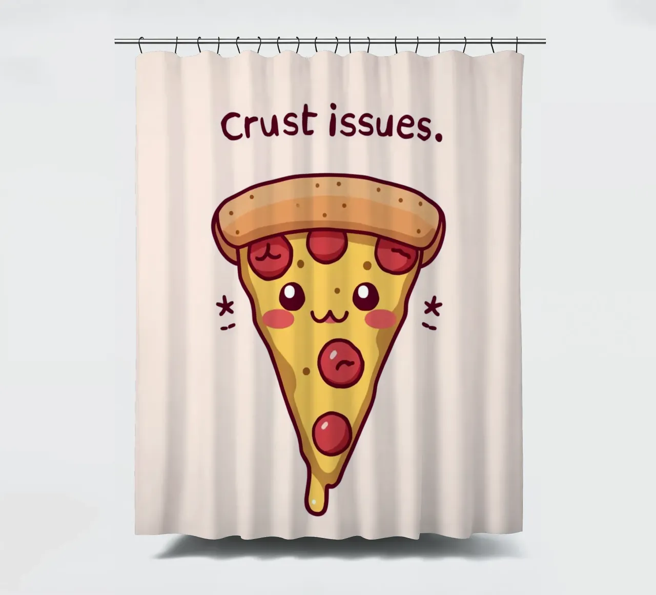 Fetta di pizza carina "Problemi di crosta tenda da doccia da DesignDoodle