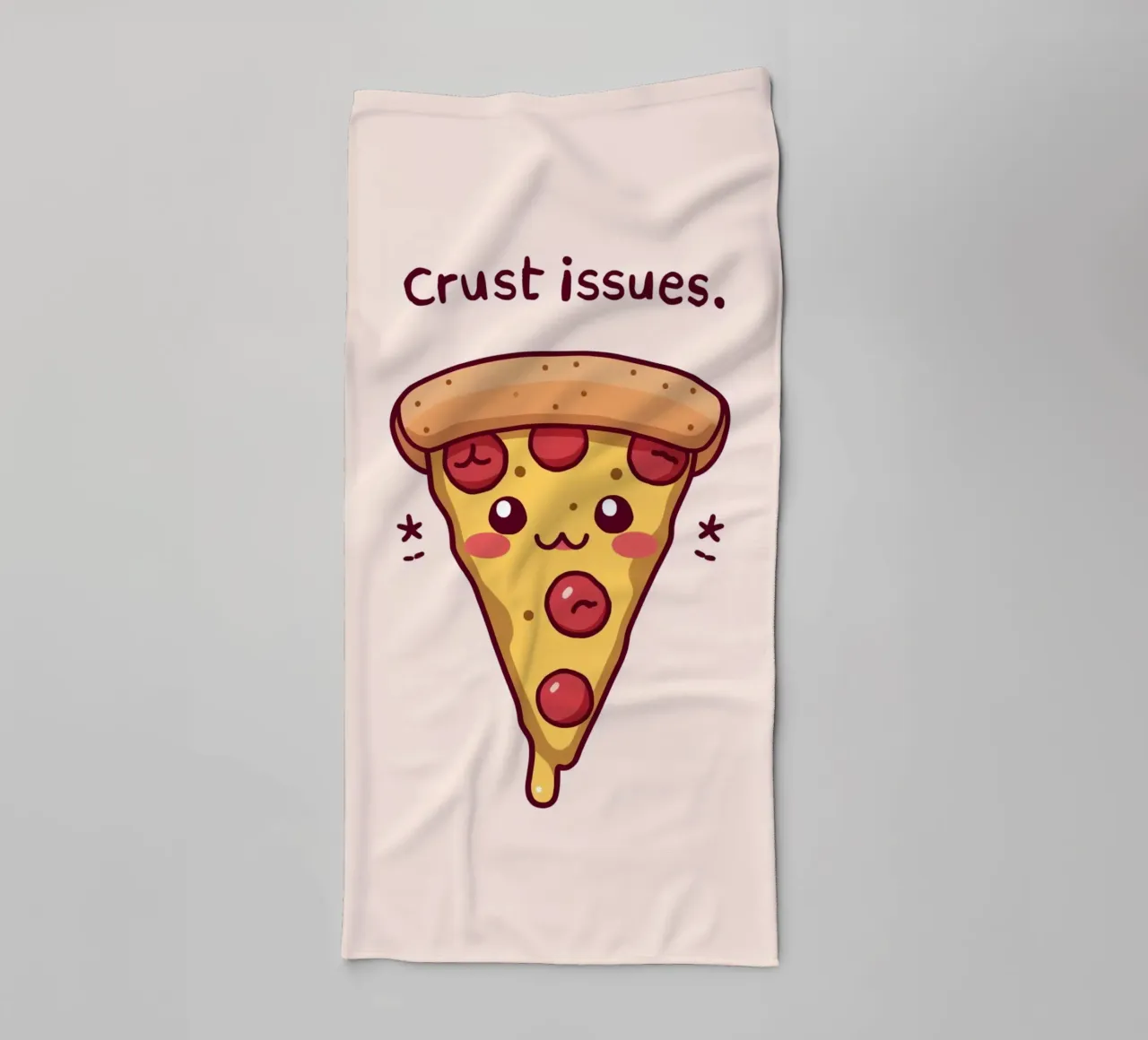 Schattige pizzaplak "Problemen met de korst". badhanddoek van DesignDoodle