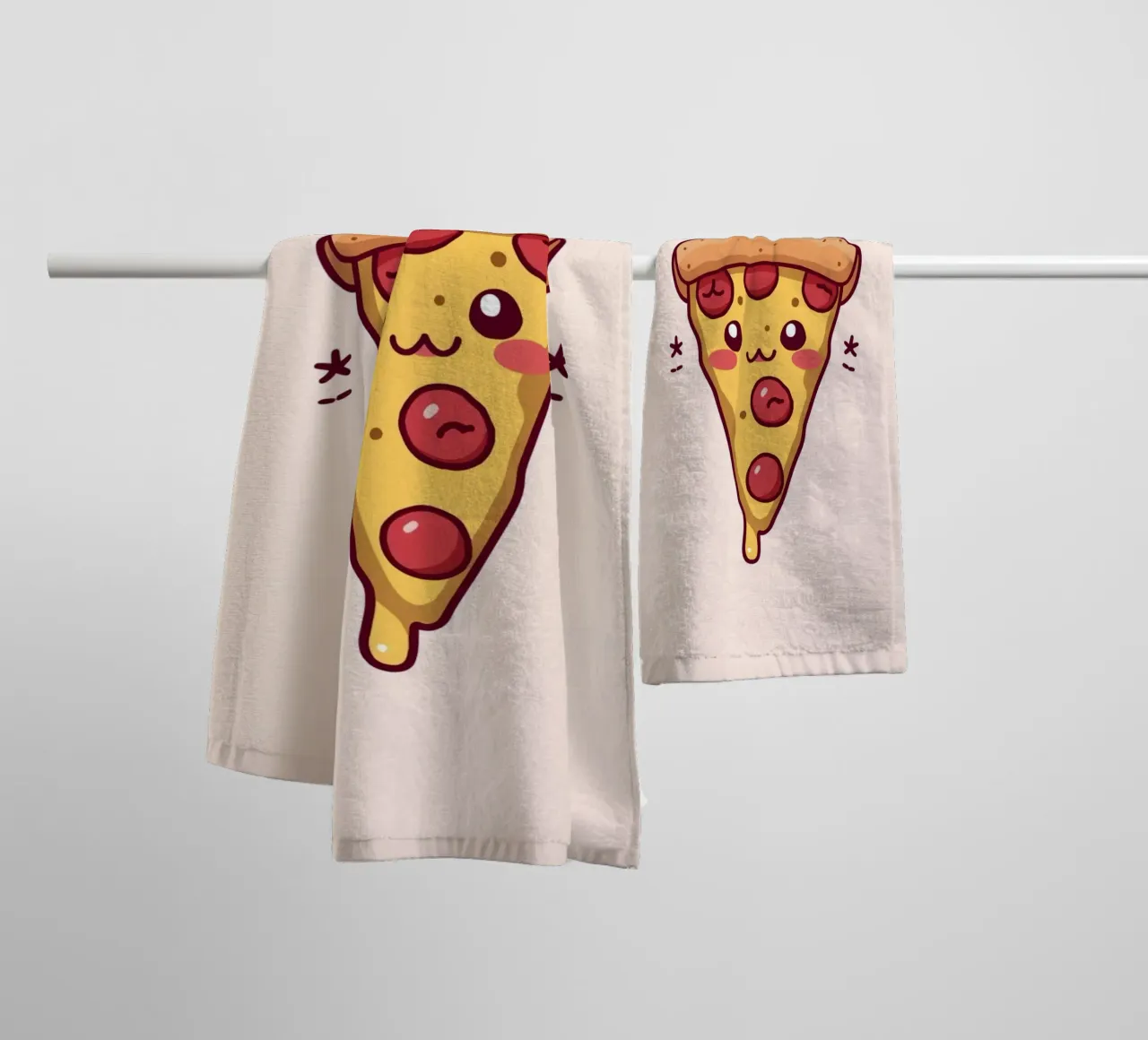 Schattige pizzaplak "Problemen met de korst". badhanddoek van DesignDoodle