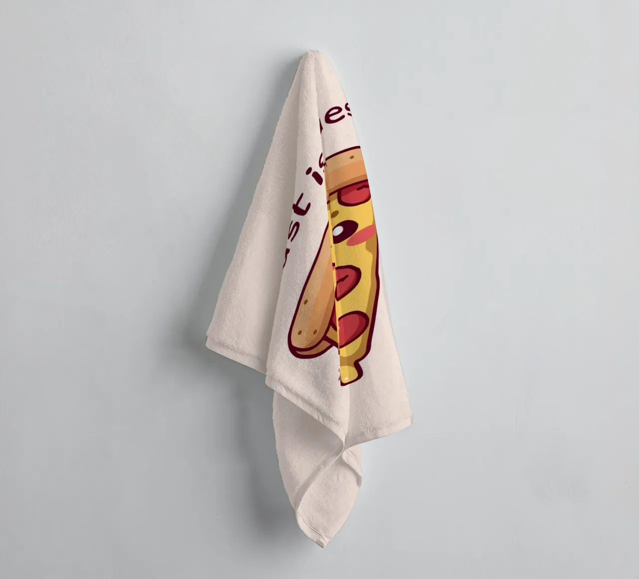 Schattige pizzaplak "Problemen met de korst". badhanddoek van DesignDoodle