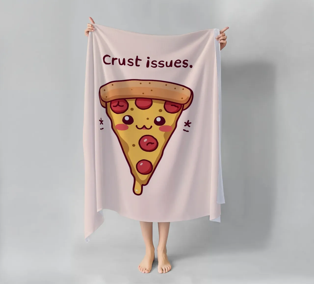 Fetta di pizza carina "Problemi di crosta telo mare da DesignDoodle
