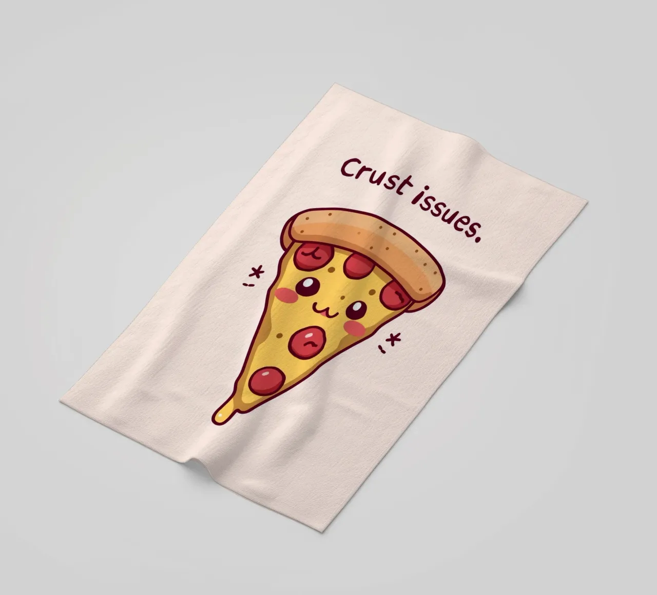 Fetta di pizza carina "Problemi di crosta telo mare da DesignDoodle