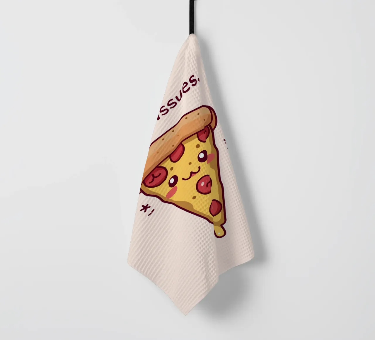 Mignonne tranche de pizza " Problèmes de croûte ". torchon de DesignDoodle